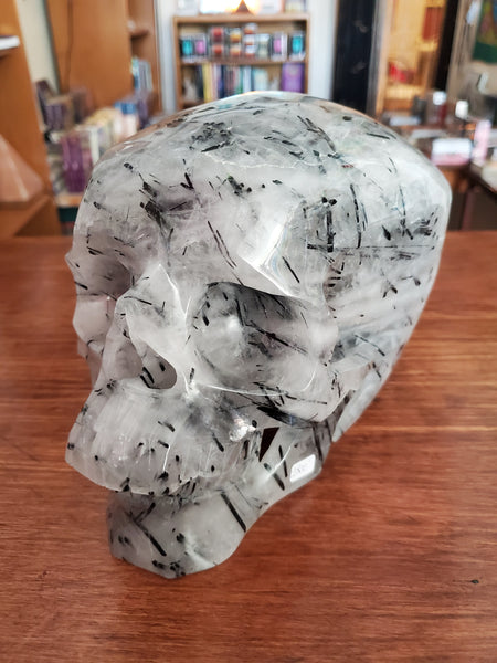 Tourmalinated Quartz Crystal Skull